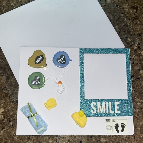 NWT HANDMADE NEW ARRIVAL BABY CARD WITH SCRIPTURE - Picture 1 of 4